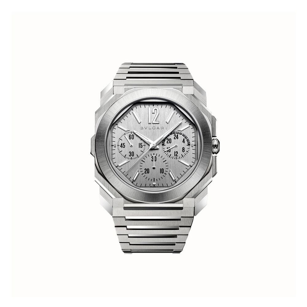 Stainless Steel Octo Finissimo Chronograph GMT Watch