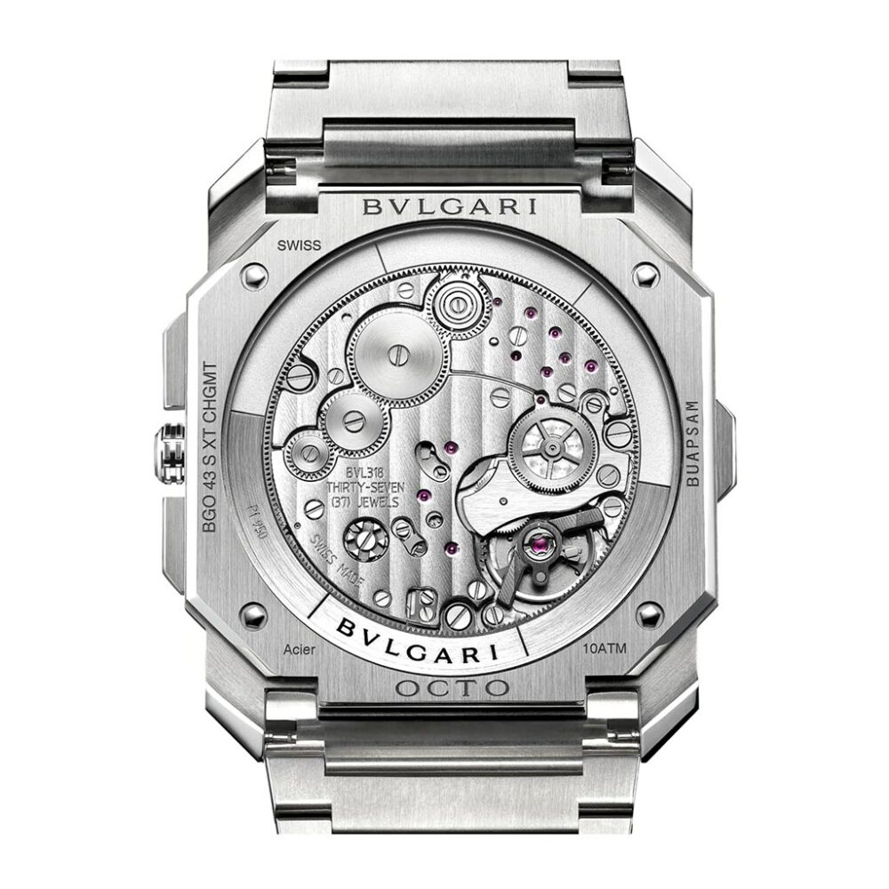 Stainless Steel Octo Finissimo Chronograph GMT Watch