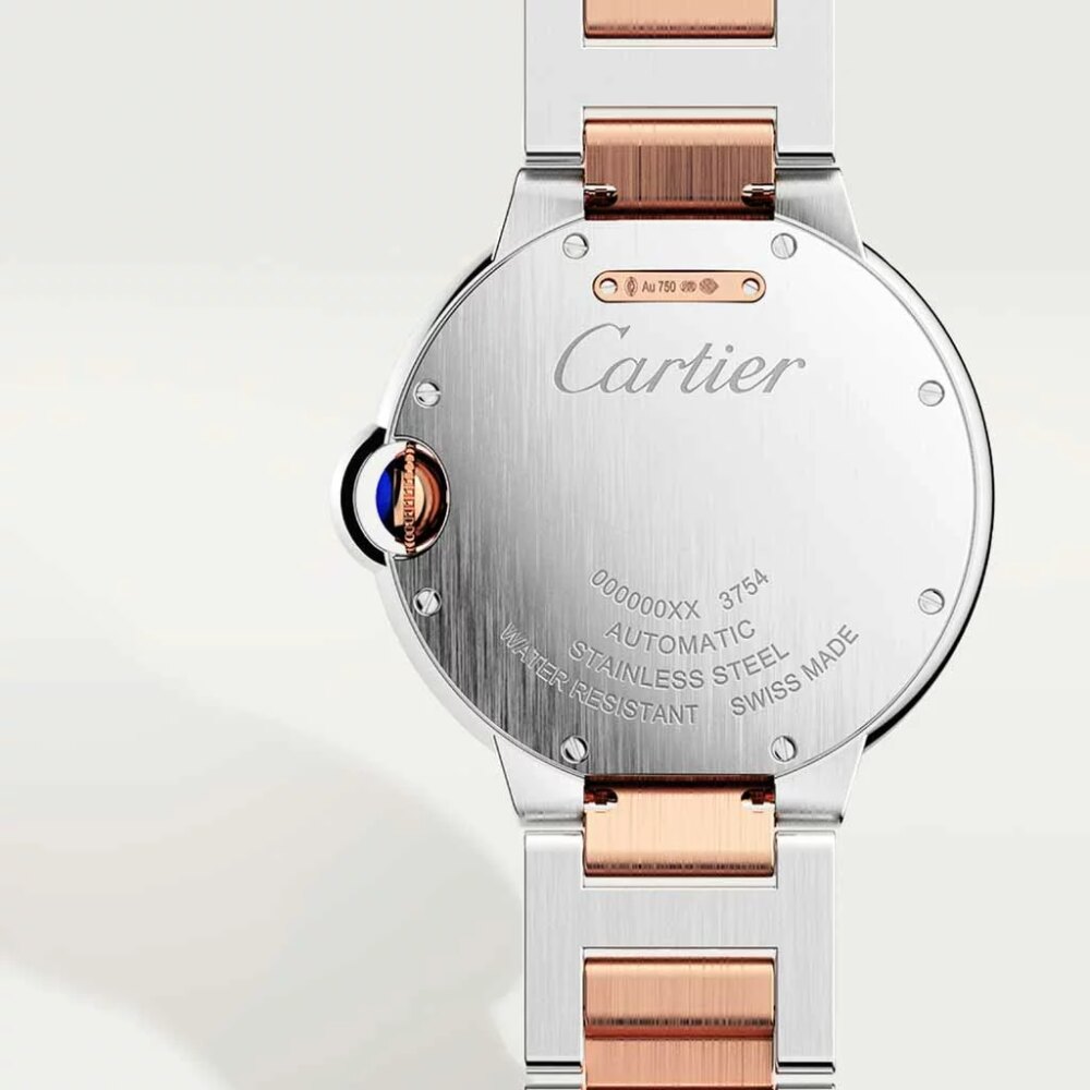 Ballon Bleu De Cartier Watchrose Gold Bezel And Crown Watch