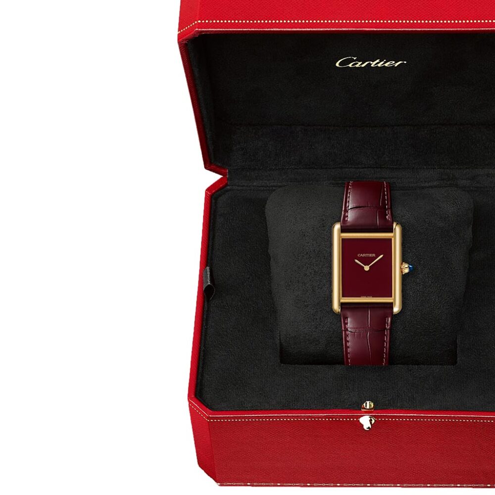 Tank Louis Cartier Large Burgandy Watch