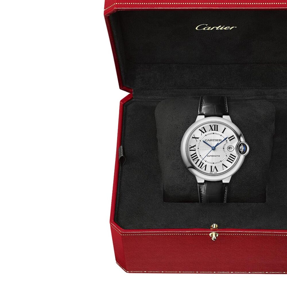 Ballon Bleu De Cartier 40mm Steel Leather Watch