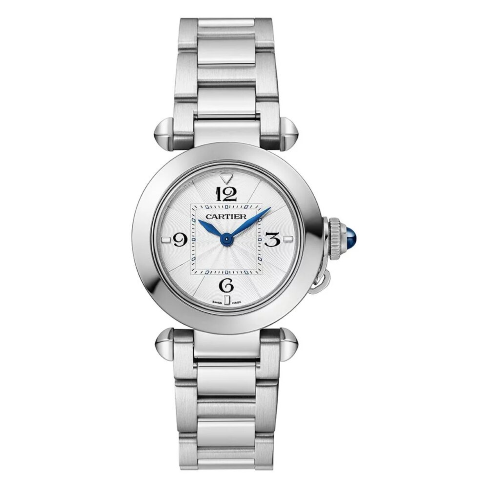 Pasha De Cartier Watch 30mm Opaline Flinque Dial Watch