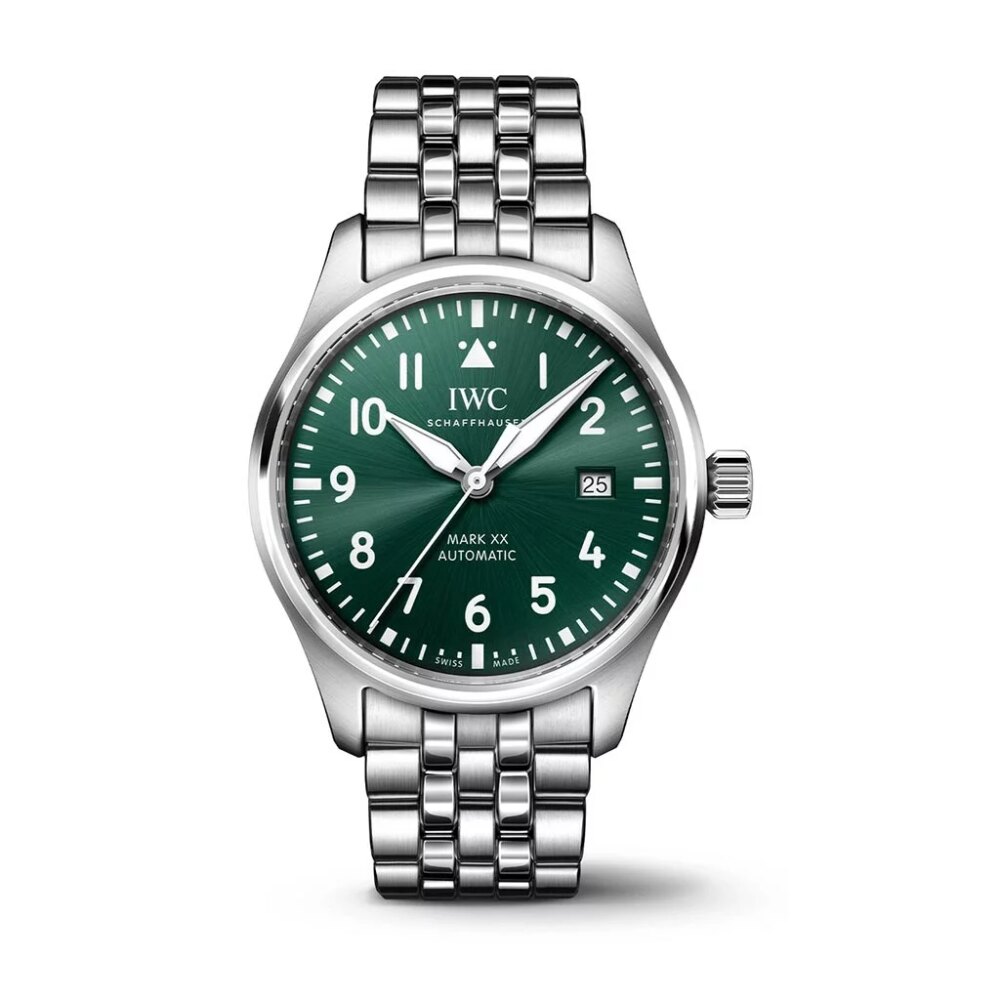 Stainless Steel Green Pilots Watch Mark XX Watch