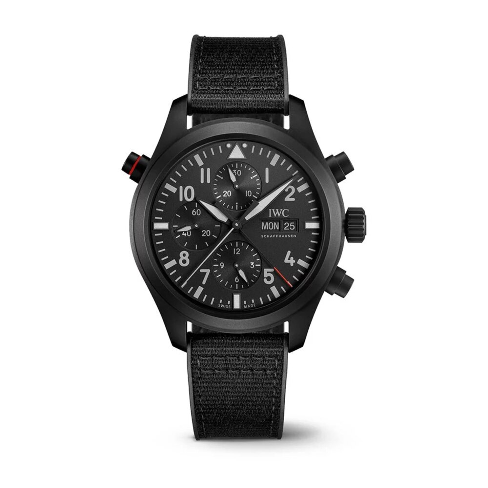 Pilots Watch Double Chronograph Top Gun Ceratanium Watch