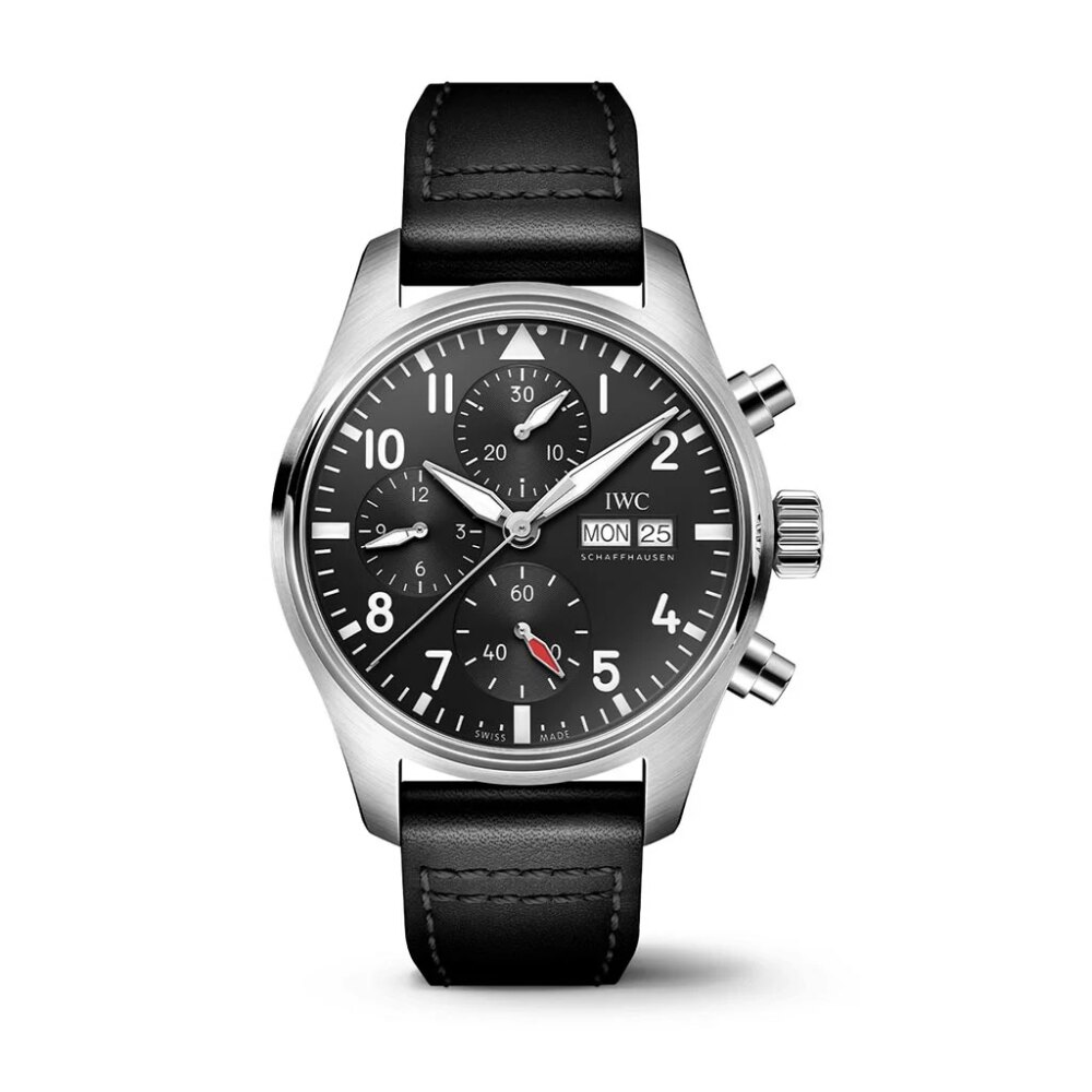 Black Calfskin Pilots Watch Chronograph 41 Watch