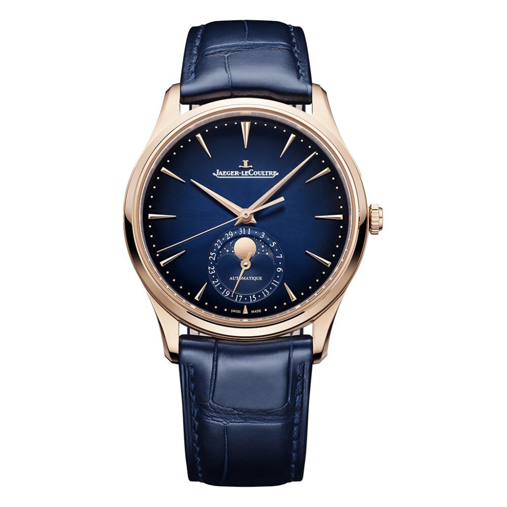 Ultra Thin Moon Blue 18k Rose Gold Watch