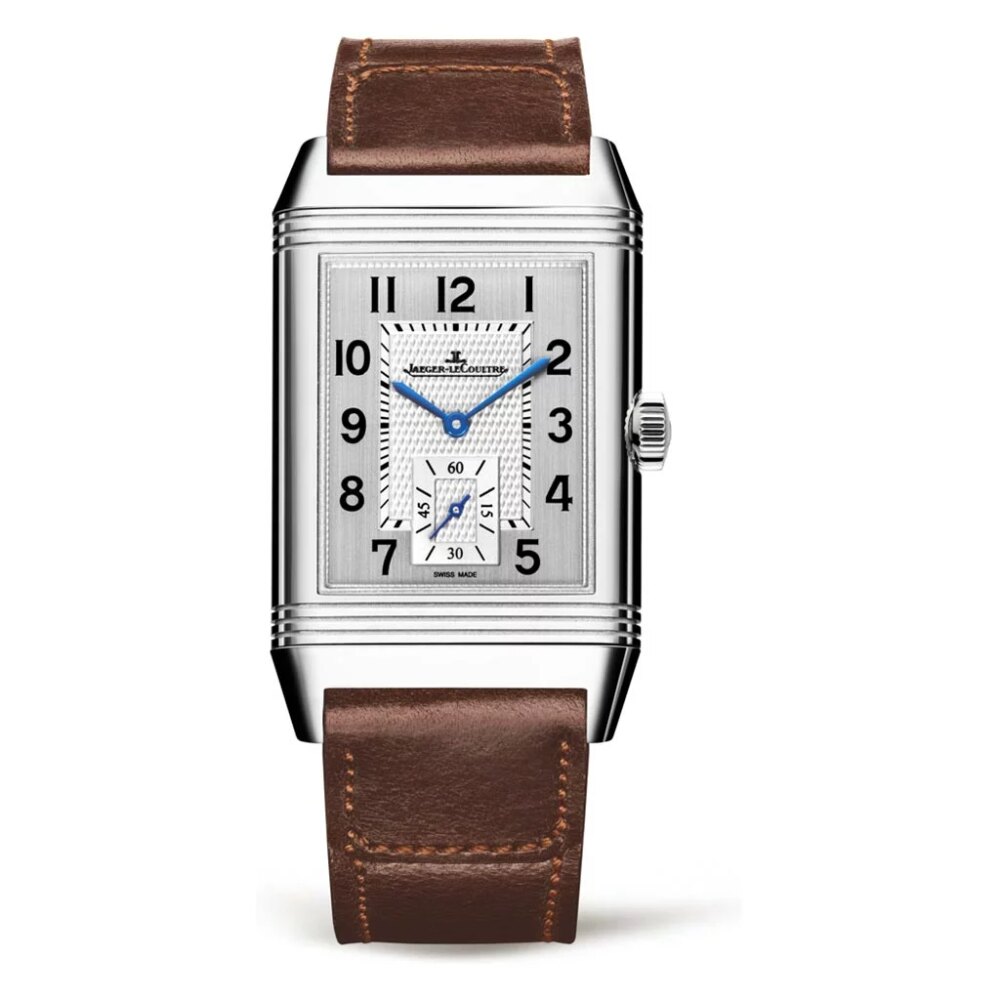 Reverso Classic Monoface Small Seconds Large on Brown Calfskin Strap Watch