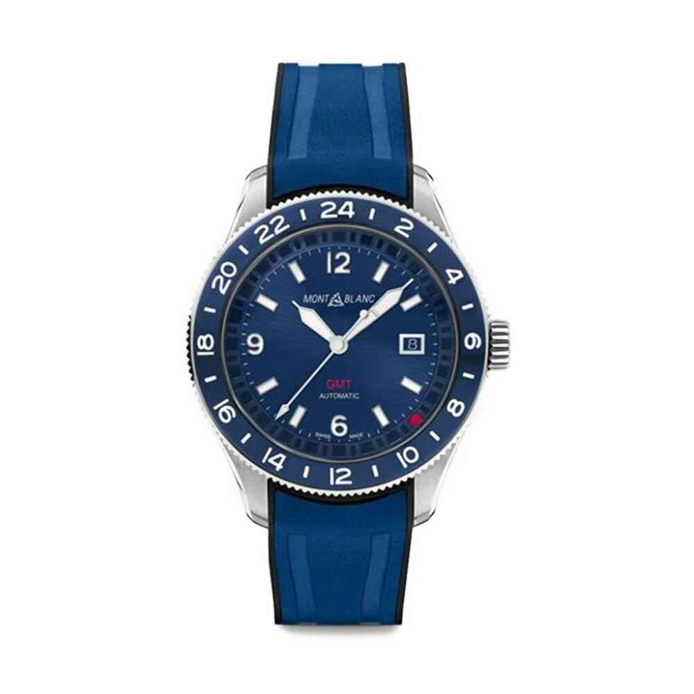 Montblanc 1858 GMT Blue Rubber Watch