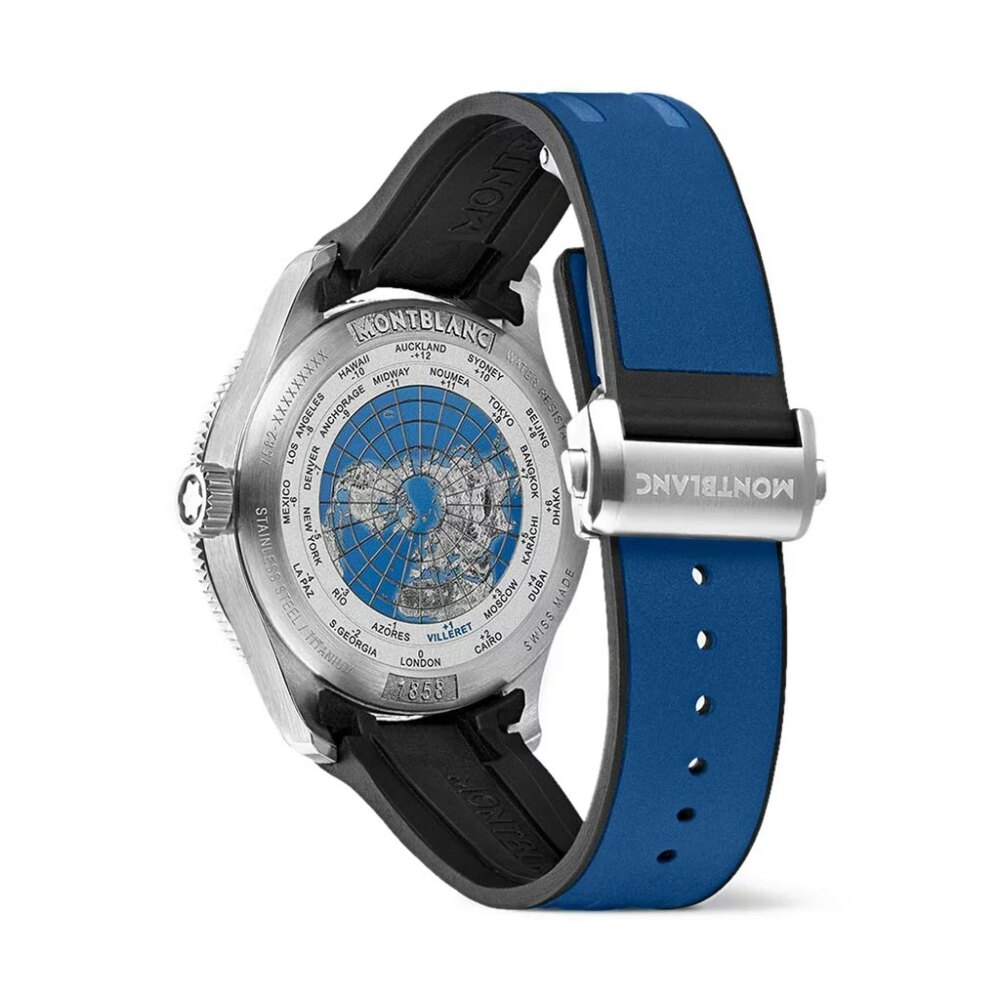 Montblanc 1858 GMT Blue Rubber Watch