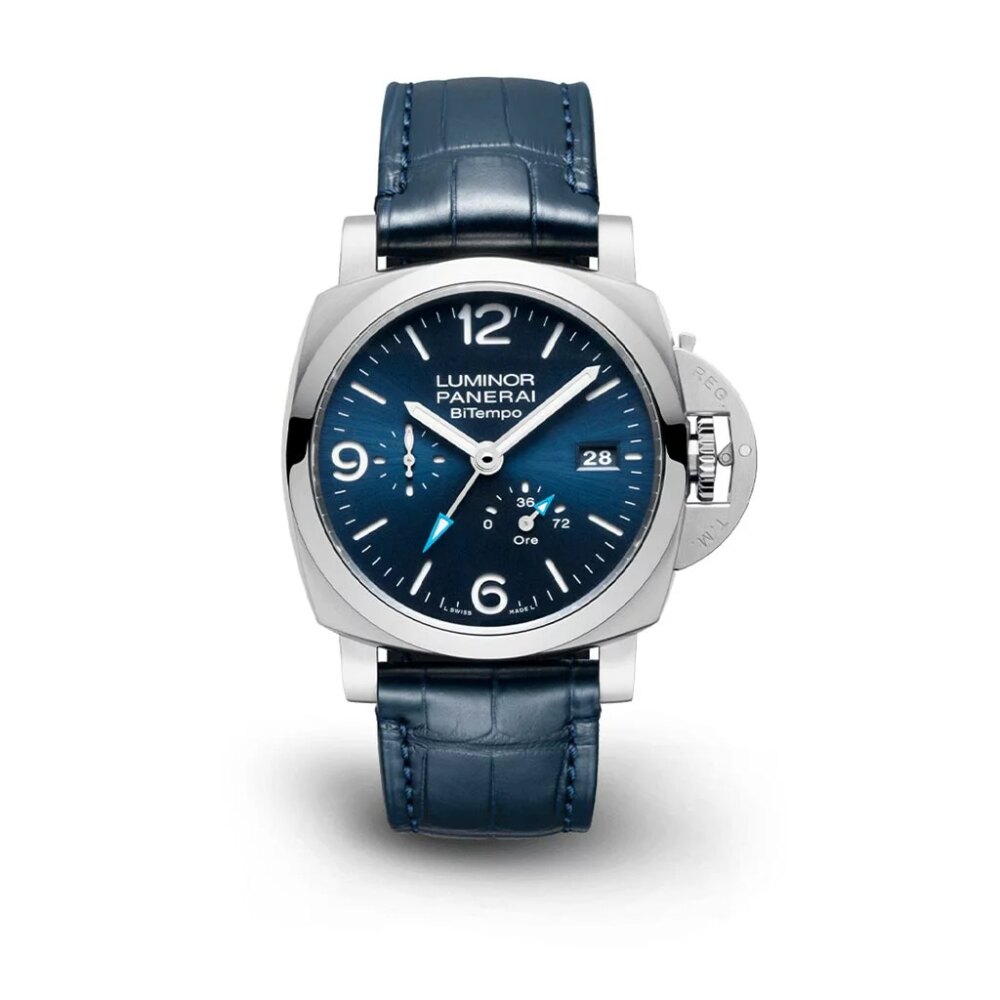 Blue Alligator Luminor BiTempo Watch